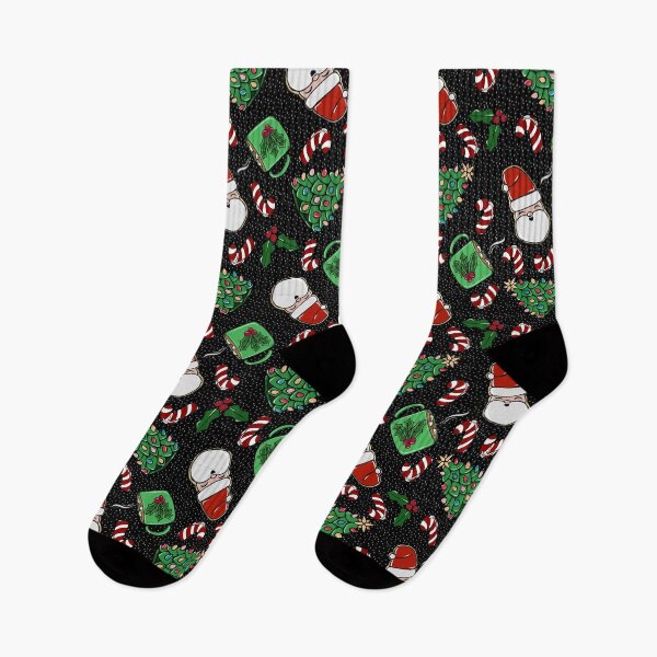 Item preview, Santa Cookies and Peppermint Cocoa black background  designed and sold by studioaudrea.