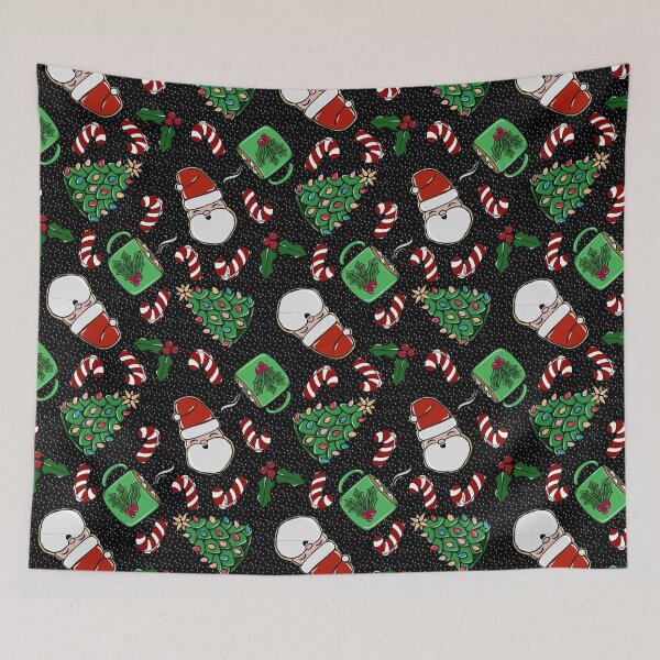 Item preview, Santa Cookies and Peppermint Cocoa black background  designed and sold by studioaudrea.