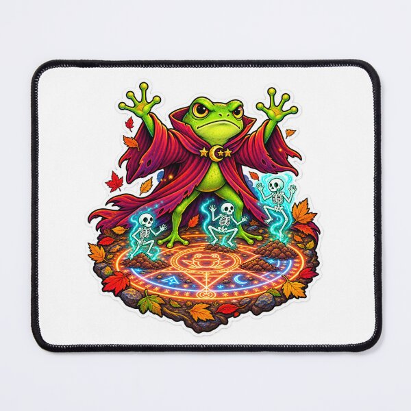 Item preview, Halloween Wizard Frog with Skeletons | Magical Spooky Frog Witch designed and sold by MrDev.