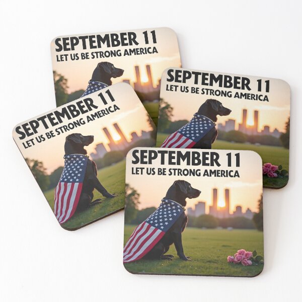 Item preview, SEPTEMBER 11 PATRIOTIC BLACK LABRADOR LET US BE STRONG AMERICA designed and sold by PawsStudioAU.