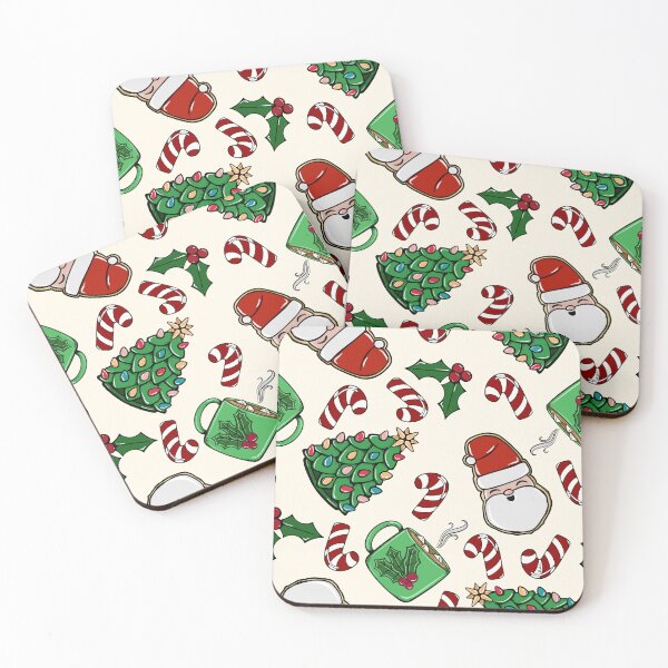 Item preview, Santa Cookies and Peppermint Cocoa cream background  designed and sold by studioaudrea.