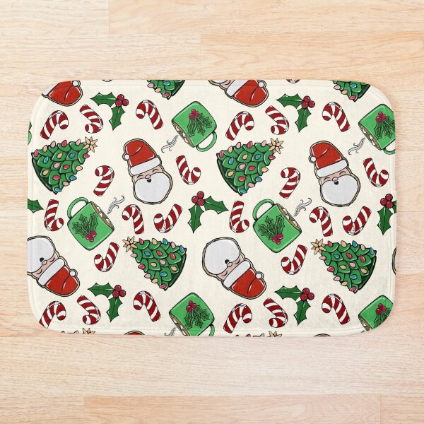 Item preview, Santa Cookies and Peppermint Cocoa cream background  designed and sold by studioaudrea.