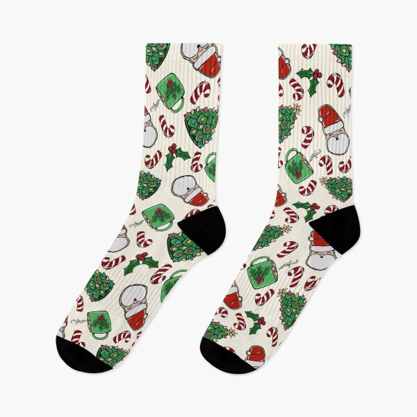 Item preview, Santa Cookies and Peppermint Cocoa cream background  designed and sold by studioaudrea.