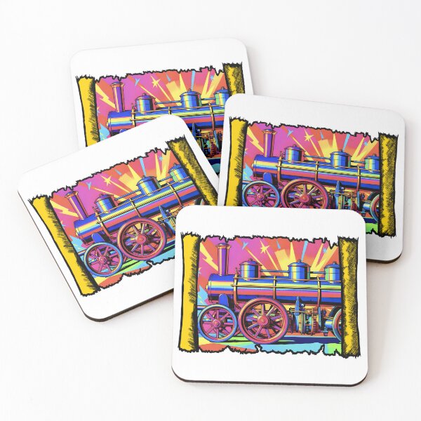 Item preview, First Steam Locomotive Vintage Pop Art Retro Train History designed and sold by Daniela`s shop.