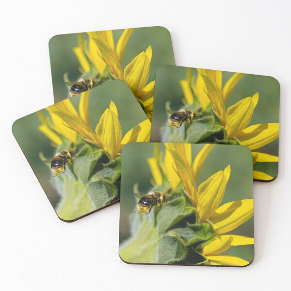 Item preview, Bee on a sunflower, covered in pollen designed and sold by kathleenjean.