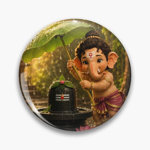 Item preview, Baby Ganesha Shiva Lingam Art designed and sold by RedSwagStore.