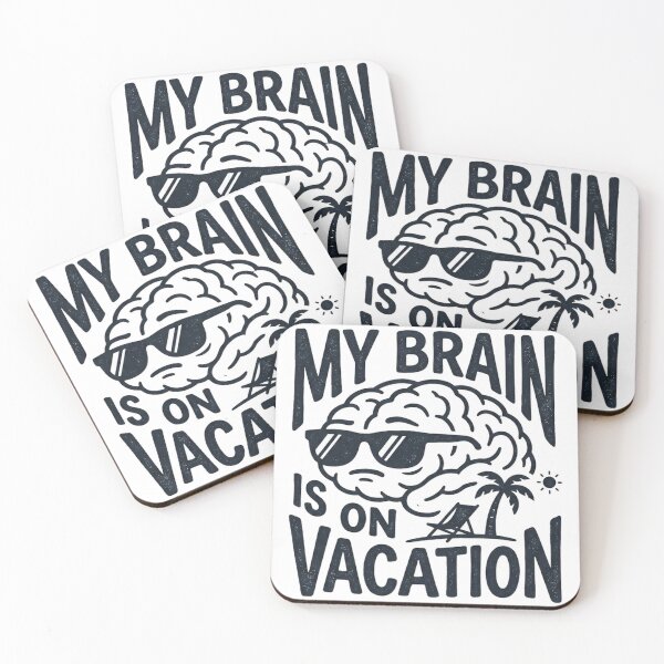 Item preview, My Brain Is On Vacation Funny Brain Illustration designed and sold by ShanWildflower.