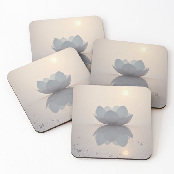 Item preview, Mystical White Lotus Water Reflection Art designed and sold by IntelliMindDesigns.