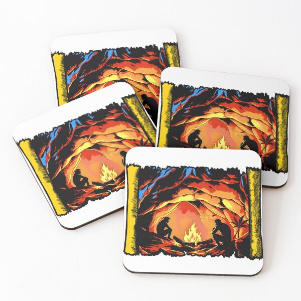 Item preview, Prehistoric Cave Campfire Silhouette Art designed and sold by Daniela`s shop.