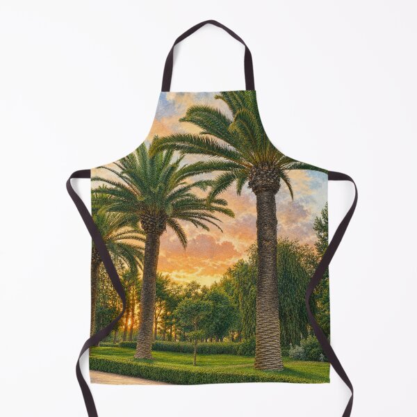 Item preview, Golden Palm Garden Sunset – Tropical Nature Illustration designed and sold by wiwiart.