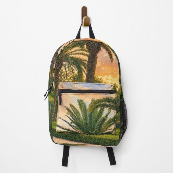 Item preview, Golden Palm Garden Sunset – Tropical Nature Illustration designed and sold by wiwiart.