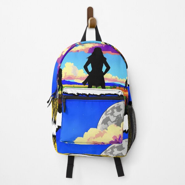 Item preview, Prehistoric Landscape Caveman Silhouette Fantasy Moon Art designed and sold by Daniela`s shop.