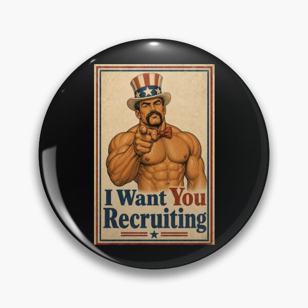 Item preview, I Want You Recruiting Funny Vintage Shirtless Daddy Poster designed and sold by BearLoveDesign.