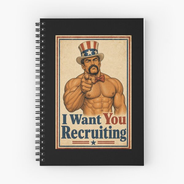 Item preview, I Want You Recruiting Funny Vintage Shirtless Daddy Poster designed and sold by BearLoveDesign.