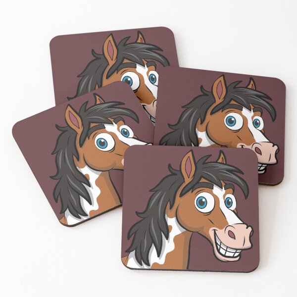 Item preview, A cartoon drawing of a smiling Abaco horse designed and sold by Cheval-de-coeur.