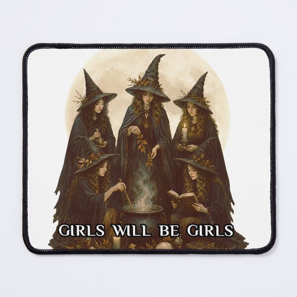 Item preview, Girls Will Be Girls Witch Coven Vintage Halloween Potion Making Design designed and sold by Neurospicy Trolls.
