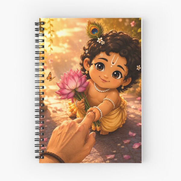 Item preview, Baby Krishna With Lotus Flower designed and sold by RedSwagStore.