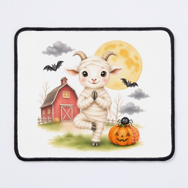 Item preview, Halloween Tree Pose Mummy Goat designed and sold by YogiAnimalArt.