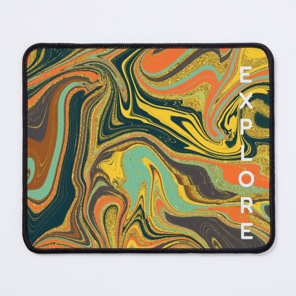 Item preview, Gilded Psychedelic Marble – Teal, Orange & Gold Fluid Abstract Journal designed and sold by GDArt Studio.