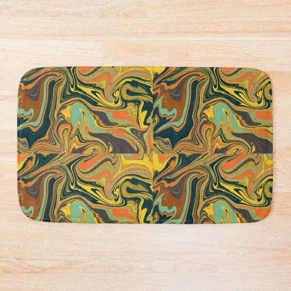 Item preview, Gilded Psychedelic Marble – Teal, Orange & Gold Fluid Abstract Journal designed and sold by GDArt Studio.