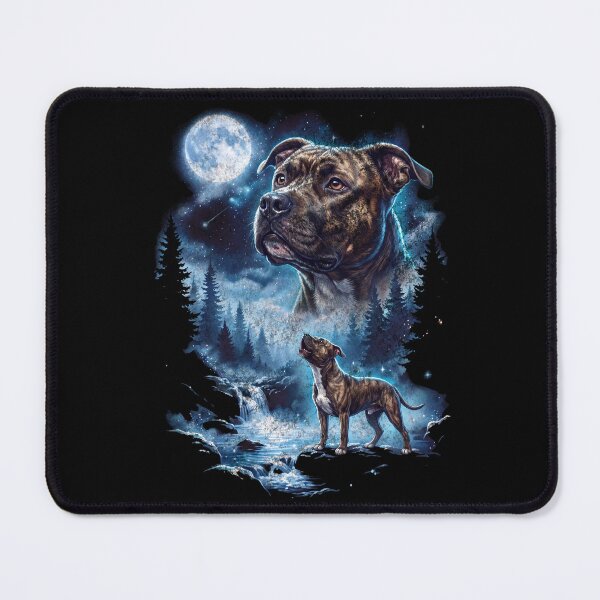 Item preview, Pitbull Moon Howling Retro Wolf Ancestor designed and sold by Milasneeze.