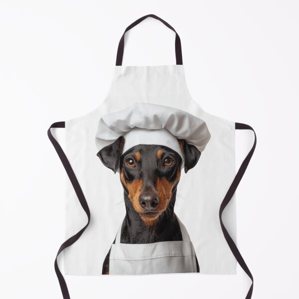 Item preview, German Pinscher Chef Dog Funny Cooking Apron Hat Cute Pet Portrait designed and sold by LazyOwlStore.
