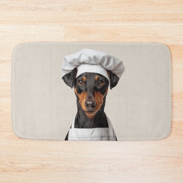 Item preview, German Pinscher Chef Dog Funny Cooking Apron Hat Cute Pet Portrait designed and sold by LazyOwlStore.