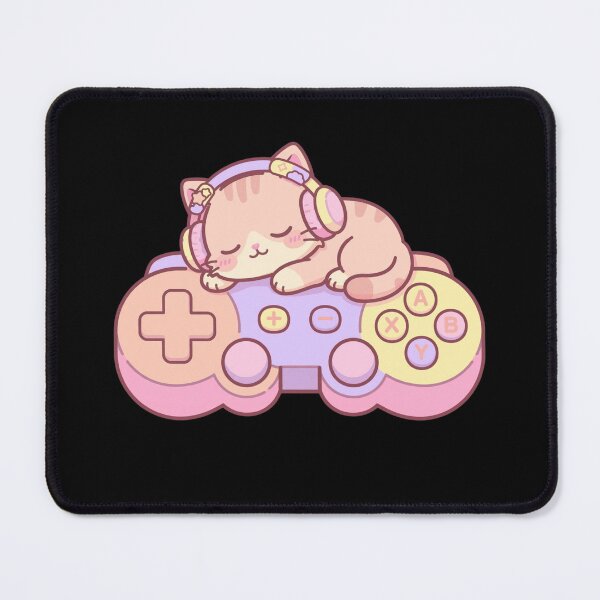 Item preview,  Cozy Gamer Cat Sleeping on Controller Pastel Gaming Kawaii designed and sold by Fulaly.