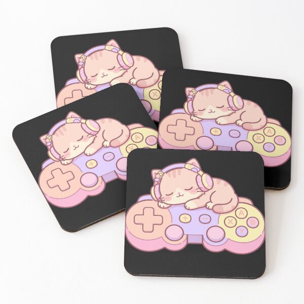Item preview,  Cozy Gamer Cat Sleeping on Controller Pastel Gaming Kawaii designed and sold by Fulaly.