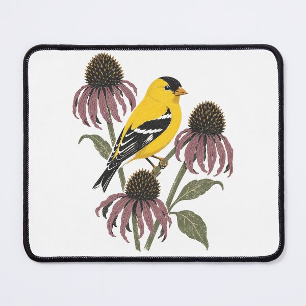 Item preview, American Goldfinch on Coneflower Seedheads - Backyard Bird Garden Art designed and sold by shifumart.