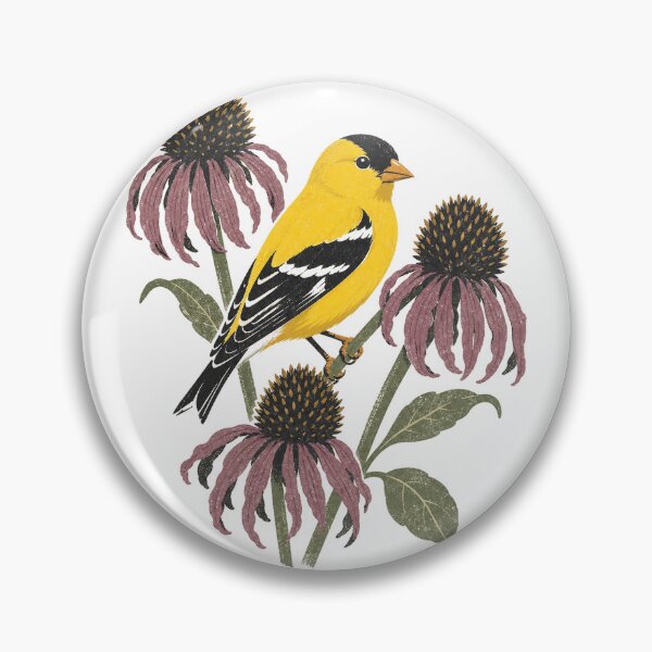Item preview, American Goldfinch on Coneflower Seedheads - Backyard Bird Garden Art designed and sold by shifumart.
