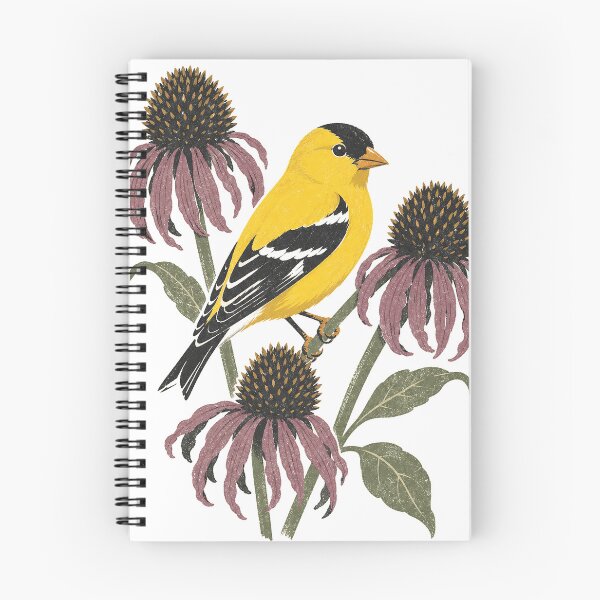 Item preview, American Goldfinch on Coneflower Seedheads - Backyard Bird Garden Art designed and sold by shifumart.