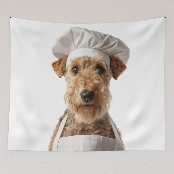 Item preview, Lakeland Terrier Chef Dog Funny Cooking Apron Hat Cute Pet Portrait designed and sold by LazyOwlStore.