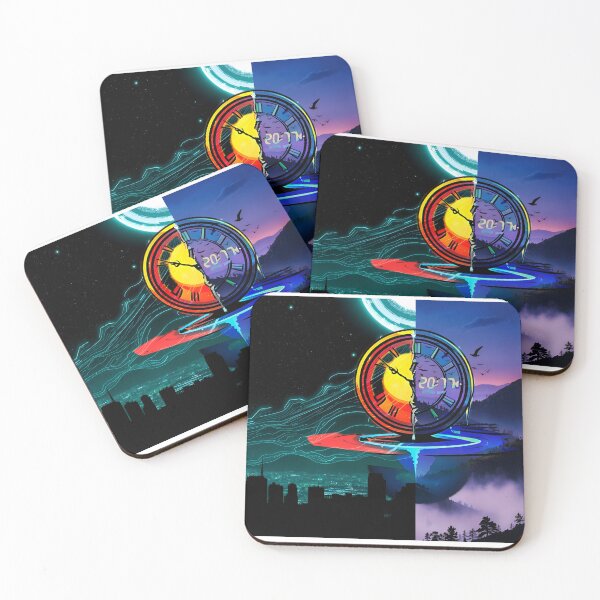 Item preview, Time Travel Cyber City and Mountain Nature Pop Art designed and sold by Daniela`s shop.