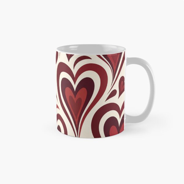 Item preview, Retro Swirl Crimson Red Hearts Valentine Pattern Graphic designed and sold by PACS0011.