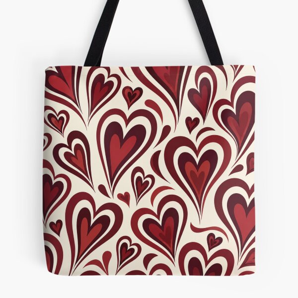 Item preview, Retro Swirl Crimson Red Hearts Valentine Pattern Graphic designed and sold by PACS0011.