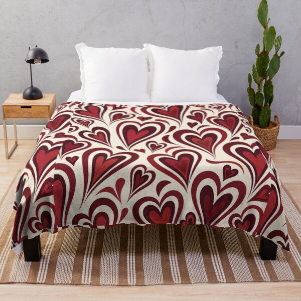 Item preview, Retro Swirl Crimson Red Hearts Valentine Pattern Graphic designed and sold by PACS0011.