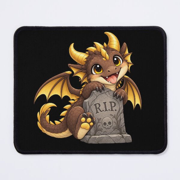 Item preview, Cute Spooky Dragon Halloween R.I.P. Tombstone – Funny Gothic Fantasy designed and sold by Hatchling Hollow.