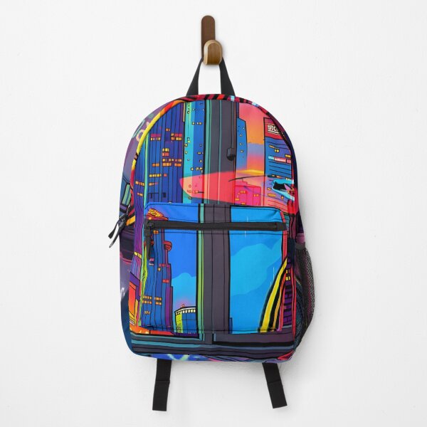 Item preview, Time Travel Cyberpunk Neon City View Pop Art designed and sold by Daniela`s shop.