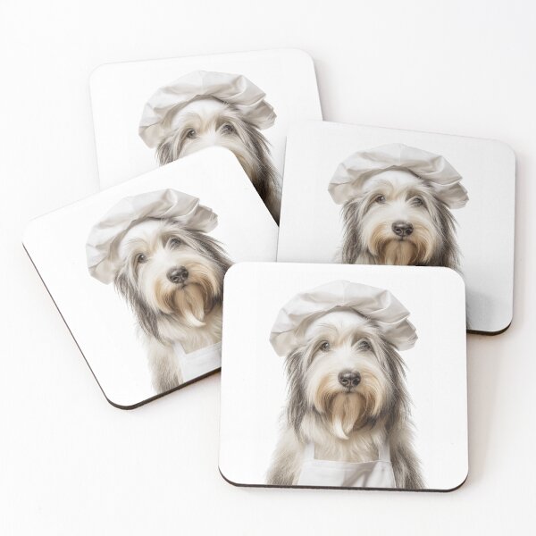 Item preview, Bearded Collie Chef Dog Funny Cooking Apron Hat Cute Pet Portrait designed and sold by LazyOwlStore.
