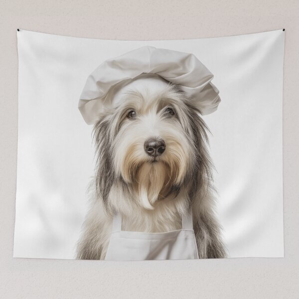 Item preview, Bearded Collie Chef Dog Funny Cooking Apron Hat Cute Pet Portrait designed and sold by LazyOwlStore.