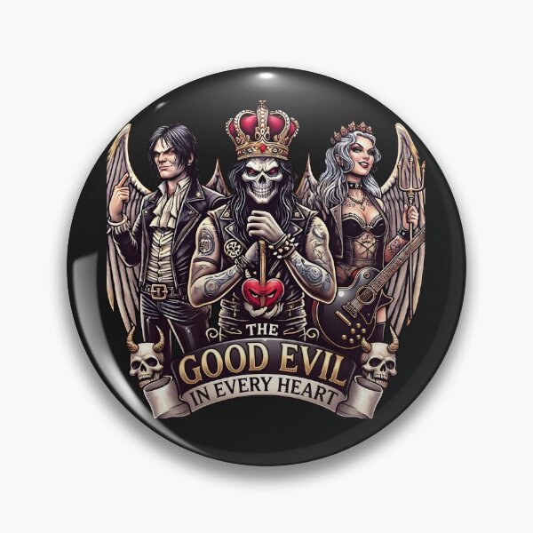 Item preview, Skeleton King Rocker Trio Heart designed and sold by Voodoo Store Paranormal Collections.