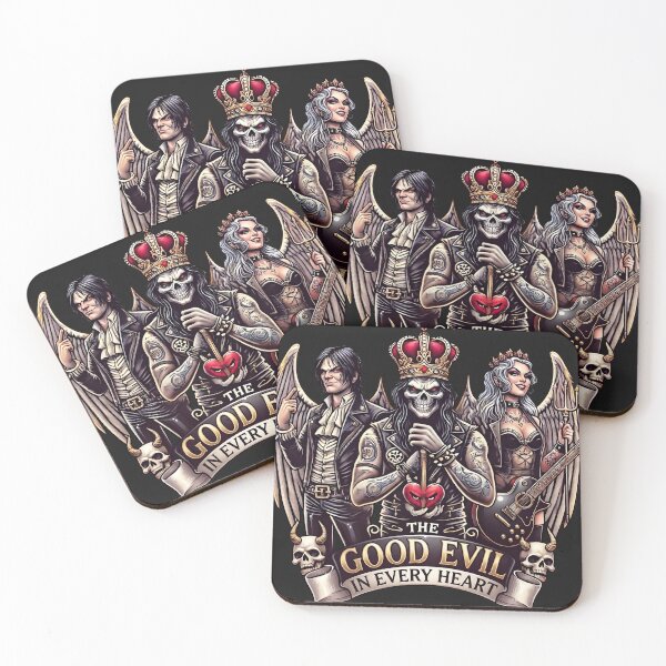 Item preview, Skeleton King Rocker Trio Heart designed and sold by Voodoo Store Paranormal Collections.
