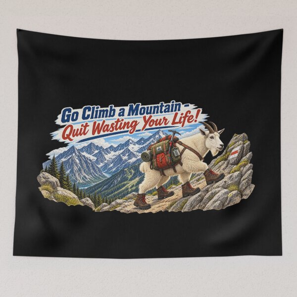 Item preview, Mountain Climbing Hiker Goat Outdoor Adventure Hiking Trail Graphic designed and sold by LASTIQUE-dd.