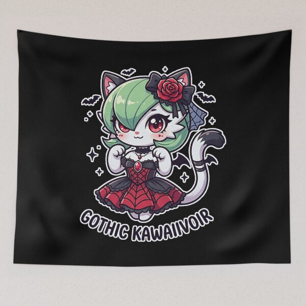 Item preview, Gothic Kawaiivoir Cat: Vampire Spiderweb Dress designed and sold by CuteKats.