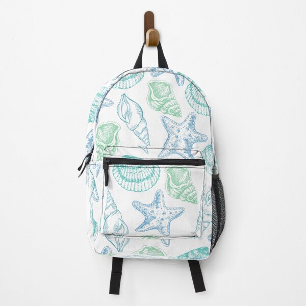 Item preview, Teal Green Starfish Seashell Pattern designed and sold by SeaStarAlex.