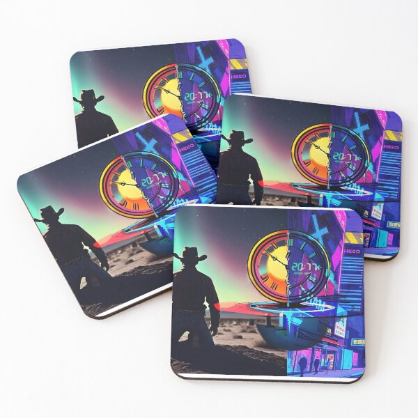 Item preview, Cyber Cowboy Time Warp - Neon City and Desert Aurora designed and sold by Daniela`s shop.
