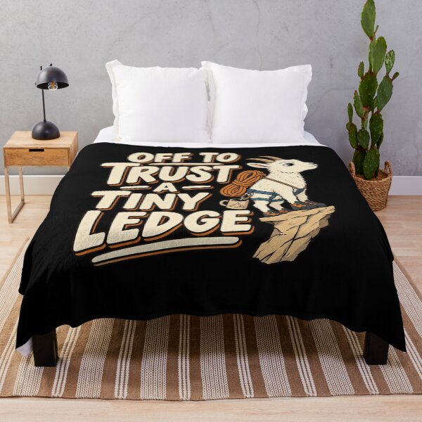 Item preview, Off To Trust A Tiny Ledge Mountain Goat Rock Climbing Hiking Humor designed and sold by LASTIQUE-dd.