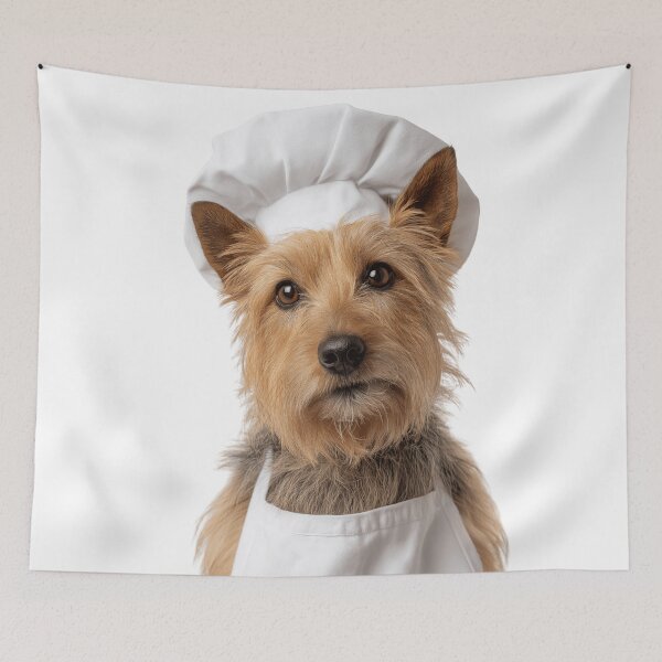 Item preview, Australian Terrier Chef Dog Funny Cooking Apron Hat Cute Pet Portrait designed and sold by LazyOwlStore.