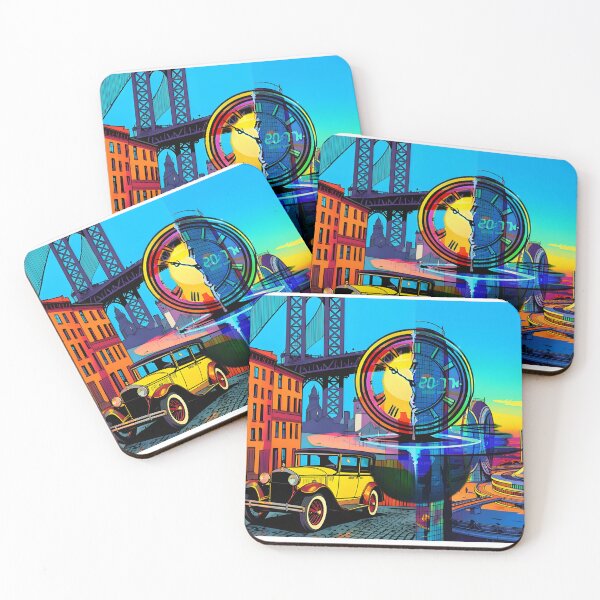Item preview, Vintage New York to Future City Time Travel Pop Art designed and sold by Daniela`s shop.